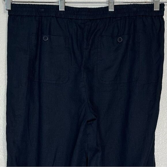 NWT Talbots 100% Linen Black Wide Leg Pants - Picture 7 of 11